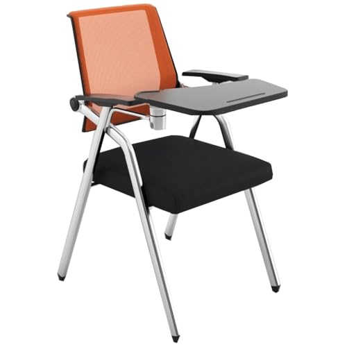 Mesh Lumbar Support Office Chair with Folding Desk Attachment Laptop Chair with Cup Holder and Durable Metal Legs Perfect for Home Office or Company Use Ideal for Adults Women and Men