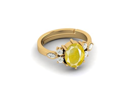 Image of LMDPRAJAPATIS 7.25 Ratti /6.25Carat Natural Certified Panchdhatu Gemstone Gold Plated Adjustable Ring For Men And Women