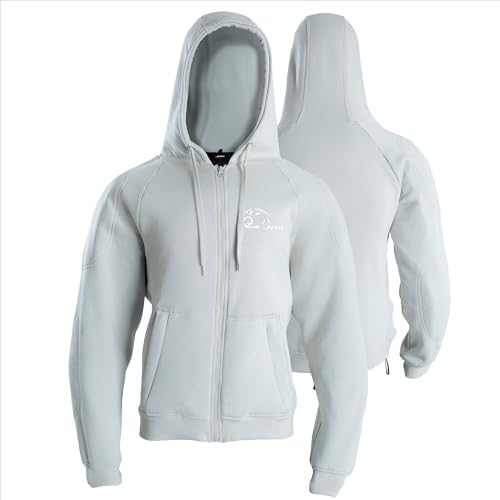 Image of JAG Motorcycle Protective Hoodie with Partial Aramid Lining, Riding Jacket | Motorcycle Hoodie with Armor CE-Certified Protectors All-Season Sweatshirt, Riding Motorcycle Armored Hoodie for Men & Women