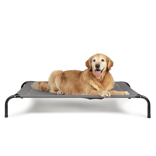 Image of FurHaven Elevated Pet Cots - Cooling & Breathable Nylon Mesh Hammock for Large Dogs /Easy-to-Assemble / / Durable and Reinforced /Perfect for Rest & Relaxation Outdoors - Graphite Gray, Large