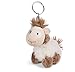 NICI 45401 Kuscheltier Lama-Baby Floffi 10cm Schlüsselanhänger, flauschies Plüschtier mit Schlüsselring, beige/pink