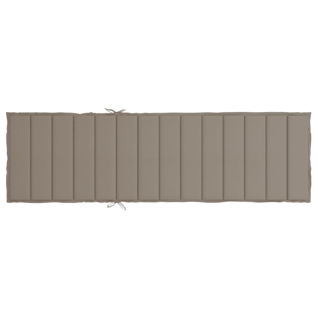 Nakładka na leżak, taupe, 200 x 70 x 3 cm, tkanina Oxford, wodoodporna, antypoślizgowa, ze sznurkami, do ogrodu, na taras, balkon, wygodna, oddychająca i łatwa w pielęgnacji