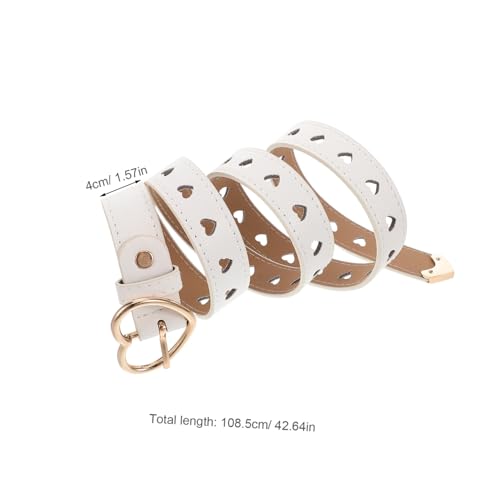Heart Buckle Hollow Out Adjustable Pu Belt for Women Chic Fashion Accessory for Jeans and Stylish Waist Belt Buckle Versatile for All Occasions2