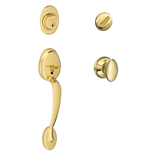 Image of Plymouth Single Cylinder Handleset and Siena Knob, Bright Brass (F60 PLY 505 SIE 605)
