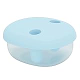 ZASCHMOY Contenedor de Refrigerios para Niños sin Ensuciar, Caja de Refrigerios Reutilizable a Prueba de Derrames con Tapa de Silicona para los Dedos, Almacenamiento Portátil de Alimentos (BLUE)
