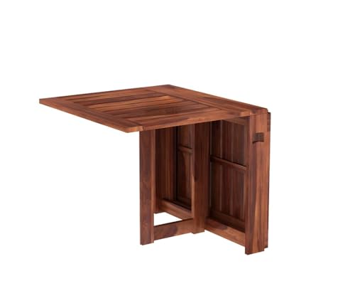 Image of Sheesham Wood Folding Coffee Table for Living Room Wooden Fold-Able Center Table for Bedroom Home Night Stand Wooden Furniture (37X18X21 in; Honey Finish)