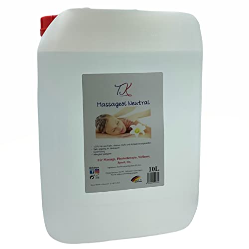 Aceite de masaje neutro para masajes, bienestar, fisioterapia, spa, etc., 10 l de calidad farmacéutica (10 L)