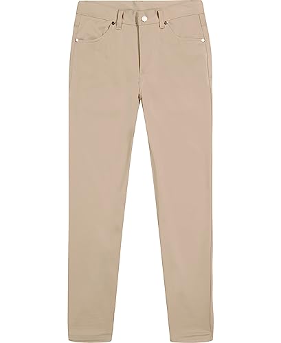 IZOD Boys' School Uniform Twill Pants, Flat Front & Comfortable Waistband with 5 Pockets