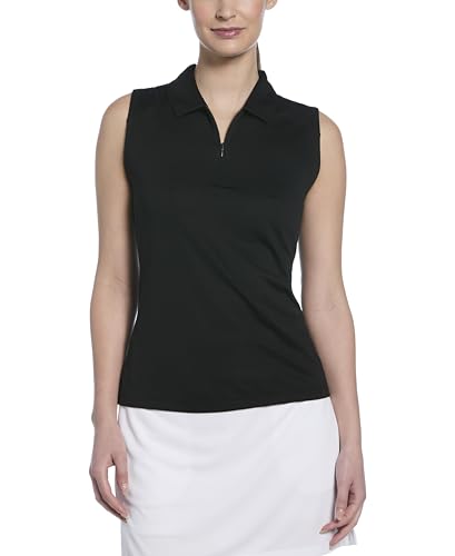 Image of PGA Tour Women's Airflux Sleeveless Quarter Zip Golf Polo Shirt Moisture-Wicking Fabric