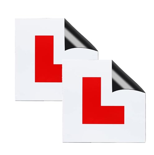 ARVO 2 Pack Magnetic L Plates For Cars – Strong & Thick Learner Plates – No Melting, No Blow Off, Easy To Move Without Scratching Paint – 178mm X