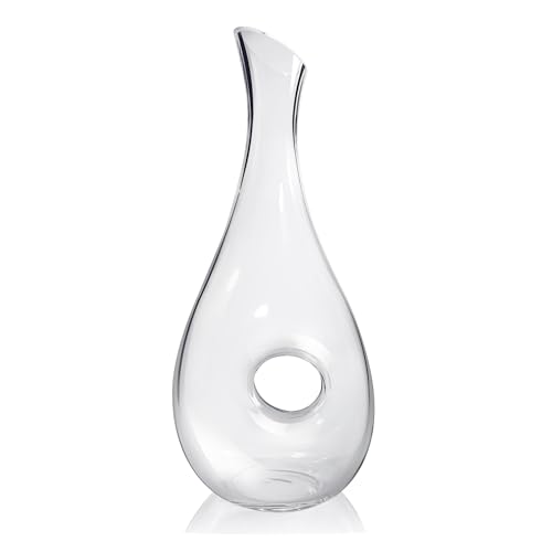 AZKEEGREY Decanter per vino rosso, 1,2 l, decanter per vino, senza piombo, fatto a mano, per gli amanti del vino rosso