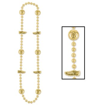 Soccer Beads (gold) Party Accessory (1 count) (1/Card)