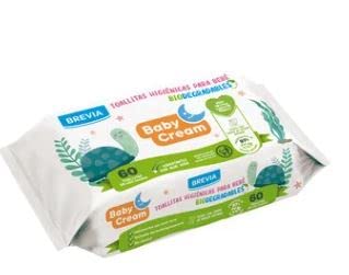 LOGAN Toallitas humedas y biodegradables para bebé BREVIA Baby cream 60 uds.