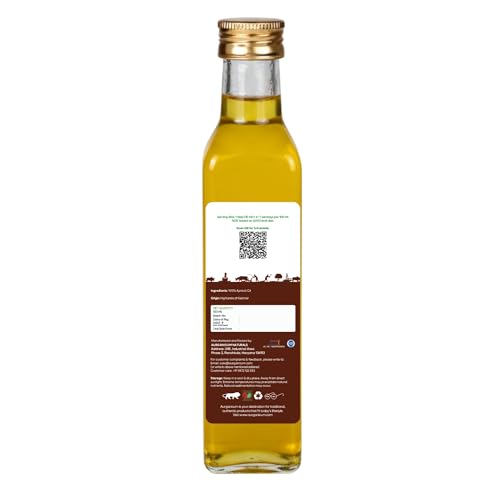 Image of Wood Pressed Apricot Kernel Oil | Cold Pressed Khubani (Khurmani) Seed Oil | Pure & Natural for Hair, Face, Skin, Body Massage & Daily Care | Rich in Vitamin A & E | 100 ml (Glass)