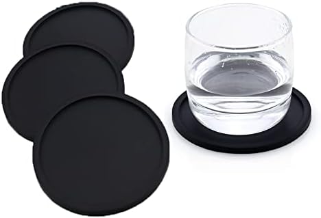 Lot De 6 Dessous De Verre Rétro En Forme De Disque Vinyle - ABS Antidérapant, Diamètre 10.5 Cm - Décoration Bureau, Maison