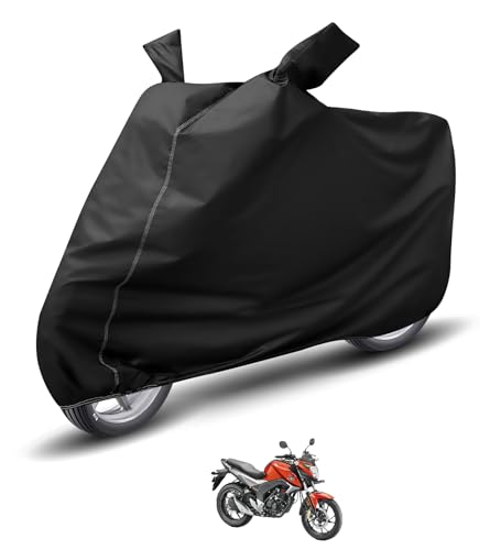 Image of Auto Hub Waterproof Bike Cover Compatible with Cb Hornet 160R Dustproof, UV Protection Two Wheeler Bike CB Hornet Cover - Black