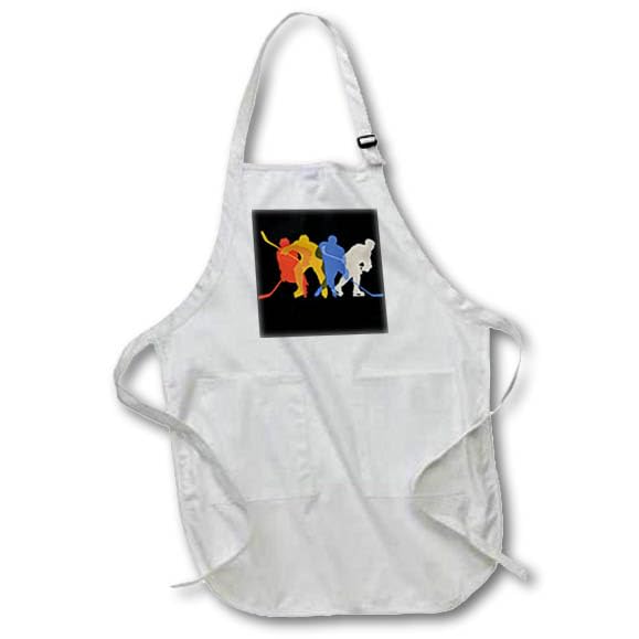 BLACK Full Length Apron with Pockets 22w x 30l - Ice Hockey Sport in Many Colors Skate Puck Sport