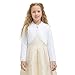 Lilax Little Girls' Knit Long Sleeve Button Closure Bolero Cardigan Shrug 4T White