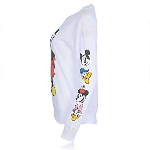 Disney Ladies Mickey Mouse Fashion Shirt Mickey Mouse Cropped Crewneck with Sleeve Print2