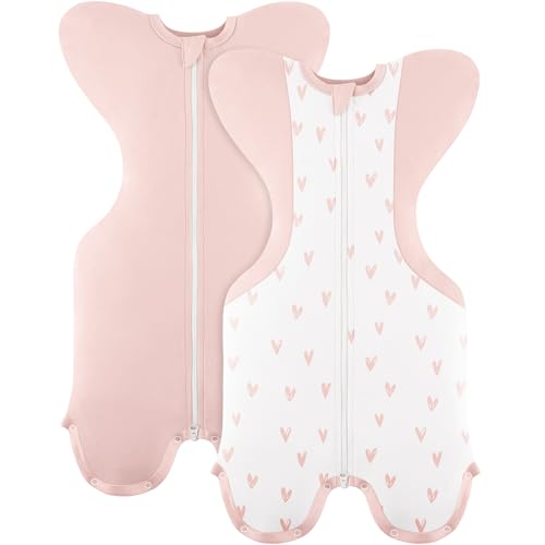 Image of Susurration 2-Pack Baby Swaddle Sleep Sacks - Swaddles for Newborns, Infant 0-3 Months, Baby Girls, Boys, Soft & Snug Newborn Sleep Sack, Nursery Swaddling Blankets(1-3M, 8-13lb)