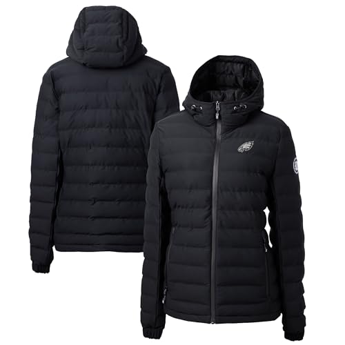 Cutter & Buck Women's Black Philadelphia Eagles Mission Ridge Repreve- Eco Insulated Full-Zip Hoodie Puffer Jacket