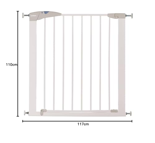 Lindam by Munchkin Sure Shut Axis Pressure Fit Safety Gate, Door and Stair Gate, Baby Gate also suitable as Dog Gate, Six Months to Two Years White, 76 - 82 cm (Pack of 1)