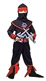Dress Up America Ninja Costume for Kids - Samurai Warrior Dress Up - Red and Black Ninja Costume Set foR Boys and Girls