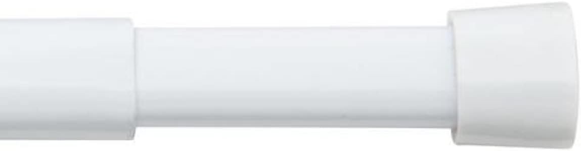 Photo 1 of  Spring Window Fashions Oval Spring Tension Curtain Rod 48 to 84-Inch Adjustable Width, White 