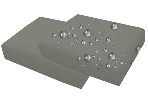 Housse De Coussin Exterieur Impermeable pour Salon De Jardin,Lot de 2/4 Housse Assise de Canapé avec Fermeture Éclair, Amovibles pour Intérieur Et Extérieur,...