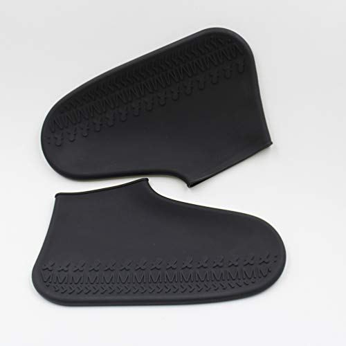 Cubiertas para zapatos impermeables antideslizantes de silicona VOSAREA, unisex, tamaño M, color negro miniatura 4
