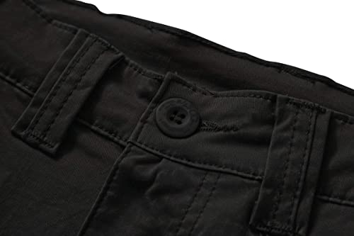 Foto von Ycfish Damen Hosen Cargo Hose Multi Taschen Wanderhose Workwear Reißverschluss Armee Militär Outdoorhose Relaxed-Fit Trekkinghose Cargohose Black 12-Tag 42