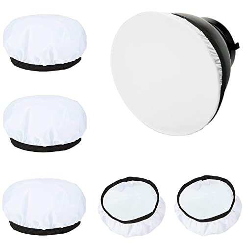 Accfore 5 piezas difusor de luz calcetín lámpara cubierta de tela suave difusor blanco cubierta de lámpara para anillo luz flash (7 pulgadas/18 cm) (paquete de 5)