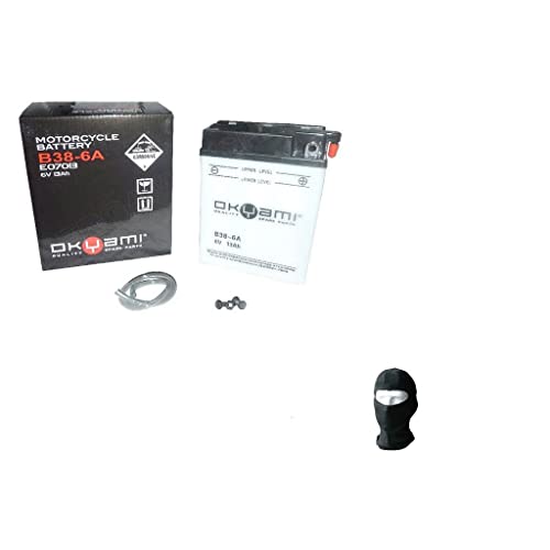 COMPATIBILE CON MOTO GUZZI Galletto S/avv.to Elettrico 192 BATTERIA OKYAMI B38-6A GIA' PRONTA ALL'USO ATTIVATA IN FABBRICA BATTERIE 6 V 14 AH CCA 104 120X83X165MM