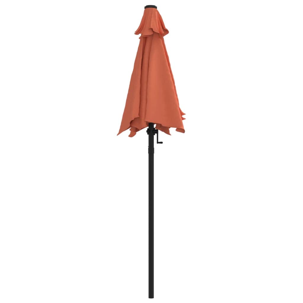 Ombrellone da giardino pieghevole con manovella per tavolo e supporto, 200 x 224 cm, in alluminio, rotondo, per giardino, balcone e veranda