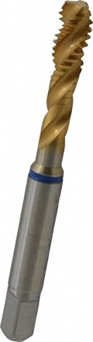 GUHRING 9039100063500 Spiral Flute Tap, Mod Bottom, Powered Metal Cobalt, TiN Coating, 3 Flute, 1/4"-20 Size