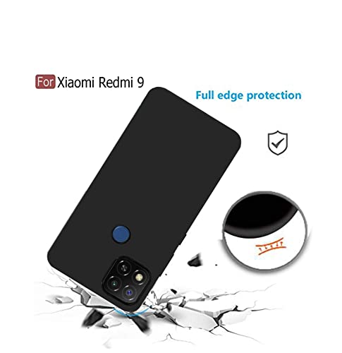 Image of Mobile Back Cover Case for Redmi 9 (Silicone Case|CameraProtection|Black SC1510)