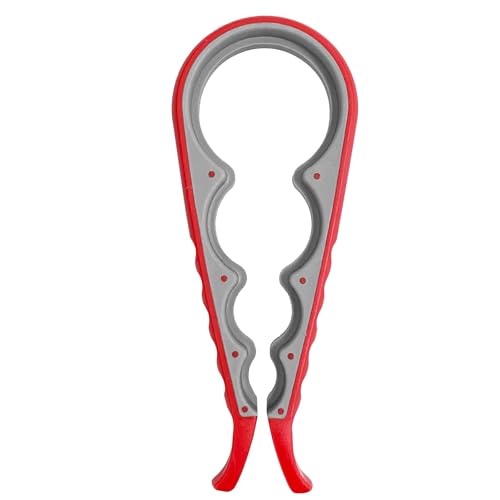 Image of 4 in 1 Jar Opener Multi-Function Bottle Opener Non Slip Remover Tool for Seniors with Arthritis and Anyone with Low Strength(Red Grey)