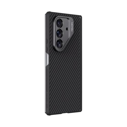 Image of Nilkin Aramid Fiber Series for Samsung Galaxy Z Fold 7, Aramid Fiber /TPU with Military Drop Protection, Magnetic Scratch-Resistant Shockproof Protective Case (Samsung Fold 7) Black