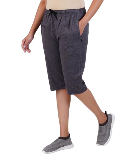 Image of FEEL TRACK Women Cotton Regular Fit Printed Capri (Pack of 1)