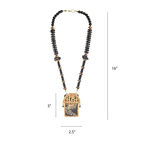 Image of AAKRITI ART CREATIONS Handcrafted Tribal & Wooden Necklace Collection | Dhokra, Ethnic, Brass & Artistic Designs | Royal, Boho & Nomadic-Inspired Statement Jewelry for Women