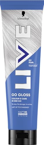 Schwarzkopf LIVE Go Gloss Icy Pearl Colour & Care Hair Glossing for Instant Glossy Hair with HaptiQ Anti-Damage System Up to 8 Washes