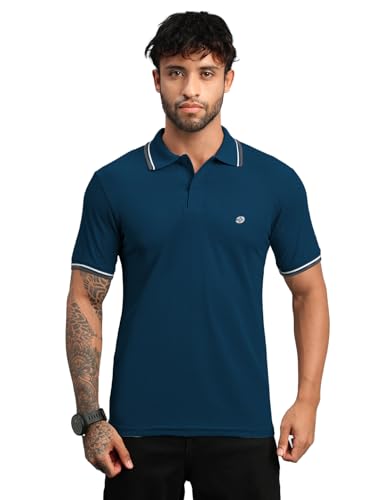 Image of Lux Nitro Men's Dry Fit Polo T-Shirt | Microfiber Sports Collar T-Shirt | Moisture Wicking, Breathable & Quick Dry | Stylish Casual & Gym Wear