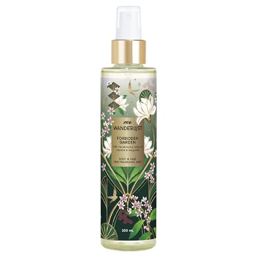 Nykaa Wanderlust Forbidden Garden Body & Hair Fine Fragrance I | Perfume Mist for Women – 200 ml I Jasmine and Magnolia | | Long–Lasting, Travel‐Friendly, Vegan,Paraben‐Free, IFRA Certified