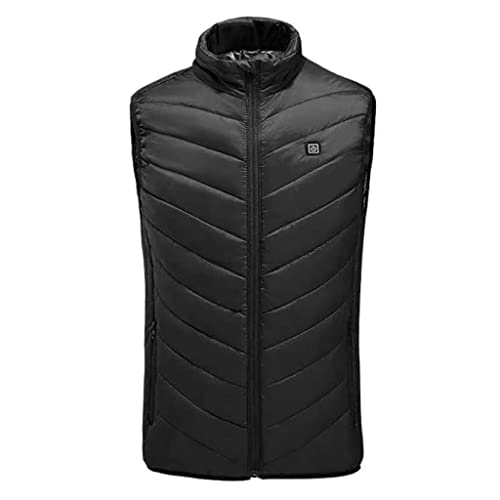 JTSYUXN Beheizte USB-Thermoweste für Herren/Damen, leichte waschbare beheizte Kleidung mit 3-Stufen-Wärmeeinstellung, beheizte Jacke zum Angeln und Skifahren (Color : Black 2, Size : XXL) Cover