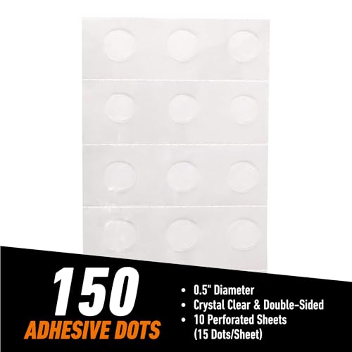 Gorilla Adhesive Dots, Double-Sided, Clear, 0.5" Diameter, 150 Pieces - image 7
