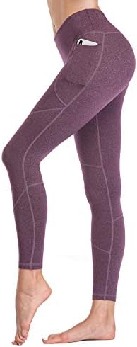 RAYPOSE Womens Gym Workout Leggings for Women Tummy Control Compression Yoga Pants with Pockets High Waist Purple-XL