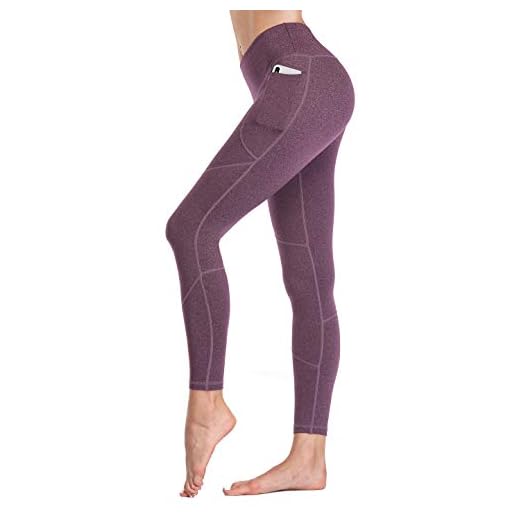 RAYPOSE Calça legging feminina de ginástica para treino com controle de barriga capri para ioga com bolsos cintura alta, 1098 - roxo, M