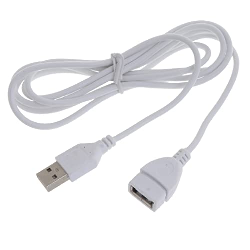 Mllepjdh Cables de extensión USB blancos de 1,5 m - Cable de extensión USB 2.0 tipo A macho a hembra para teclado, impresora, cable extensor USB