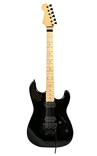 Guitare électrique avec 6 cordes et touche en érable pour droitier Noir