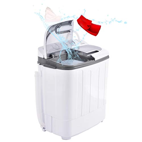 Younar Portable Washer Compact Twin Tub w/Wash and Spin Cycle, 8lbs Capacity for Camping, Apartments, Dorms, College Rooms, RVâ€™s, Delicates and Morea